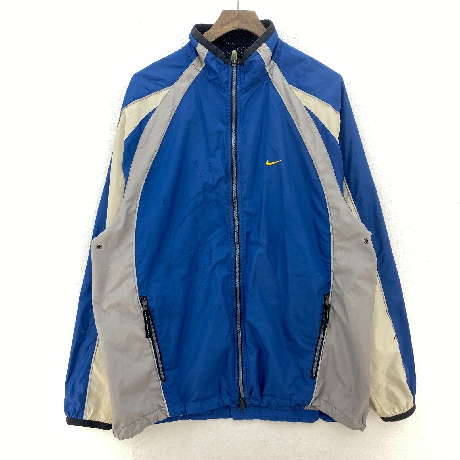 Nike Logo Full Zip Lightweight Blue Jacket Size M