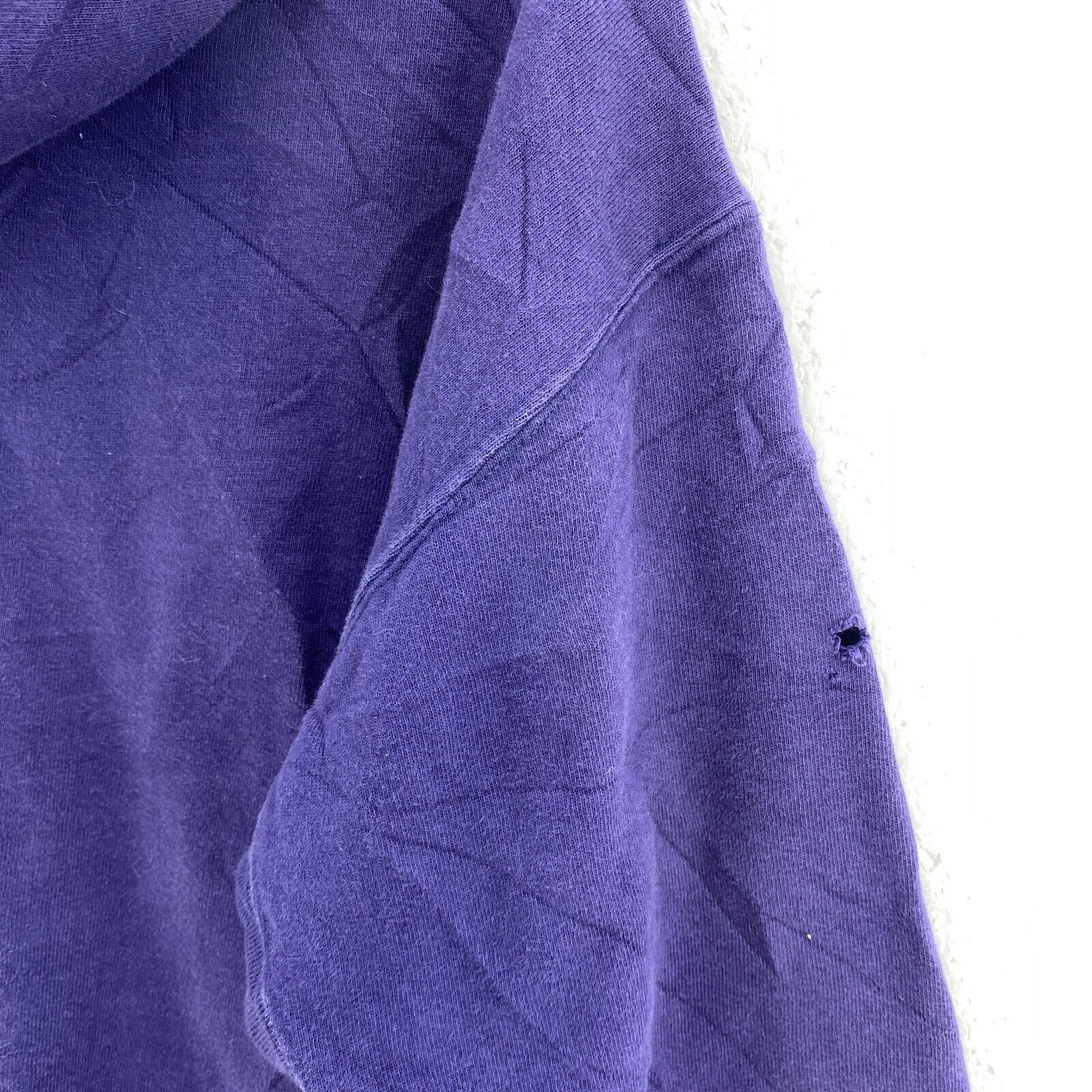 L.L Bean Freeport Town Embroidered Purple Hoodie Size L 1/4 Button