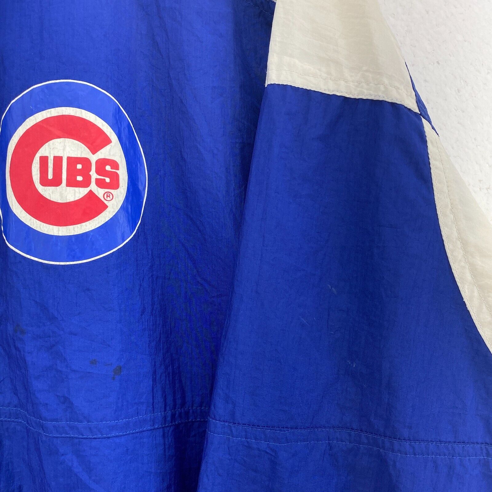 Chicago Cubs MLB Big Logo Apex One Pullover Windbreaker Jacket Blue Size M