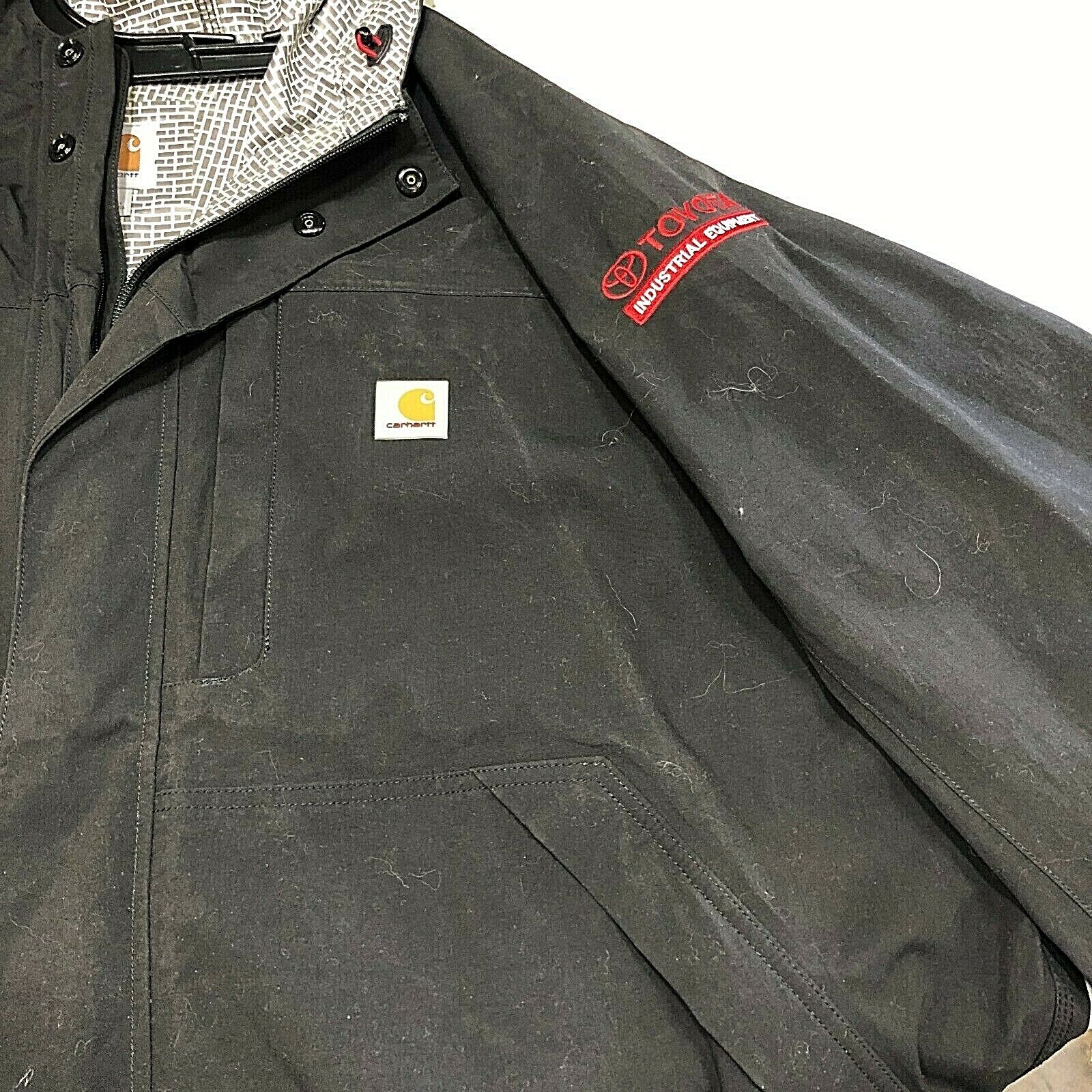 Carhartt Nylon Black Jacket Full Zip Hooded Size 2XL NWT