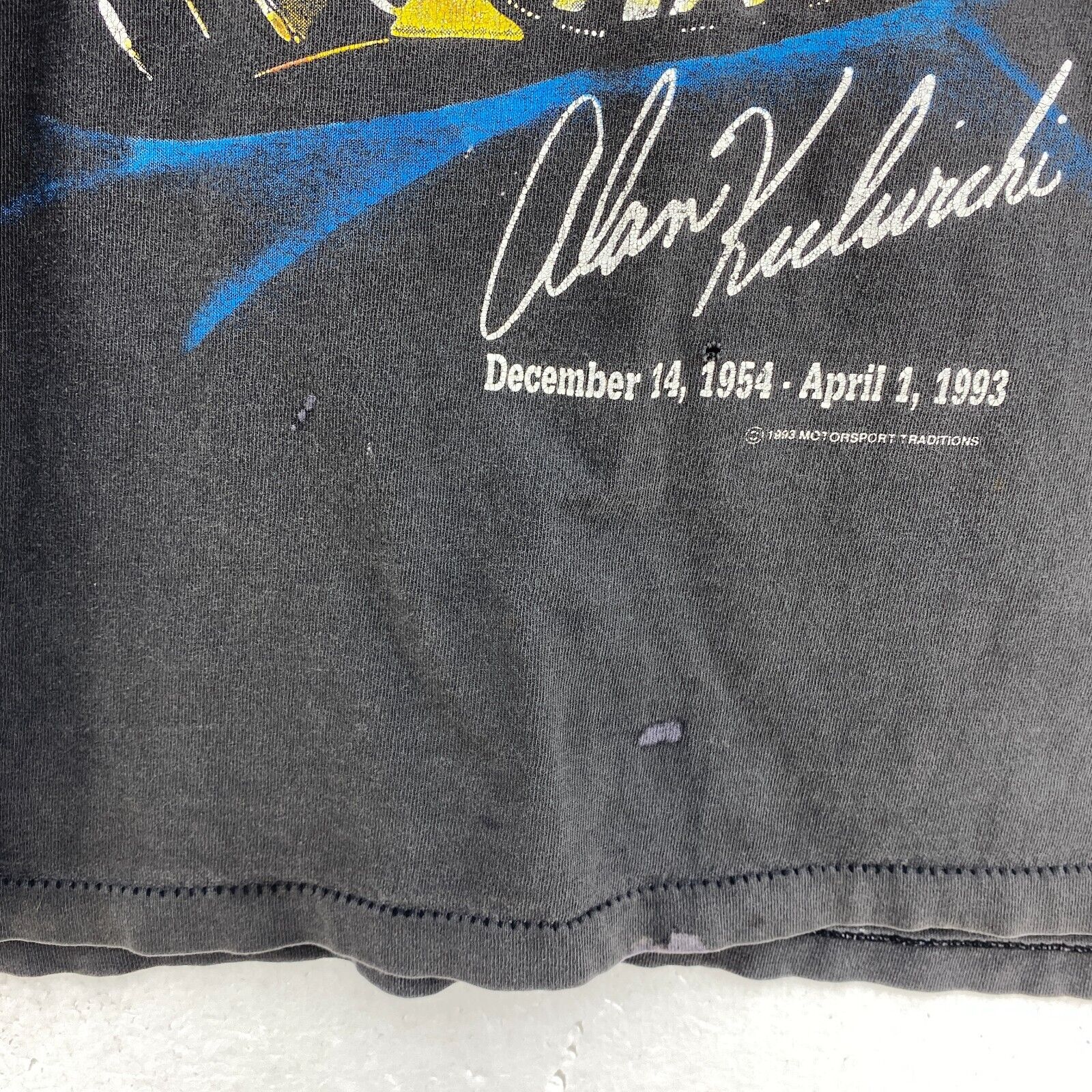 Winston Cup Champion 1993 Nascar Racing Black T-shirt Size L Alan Kulwick