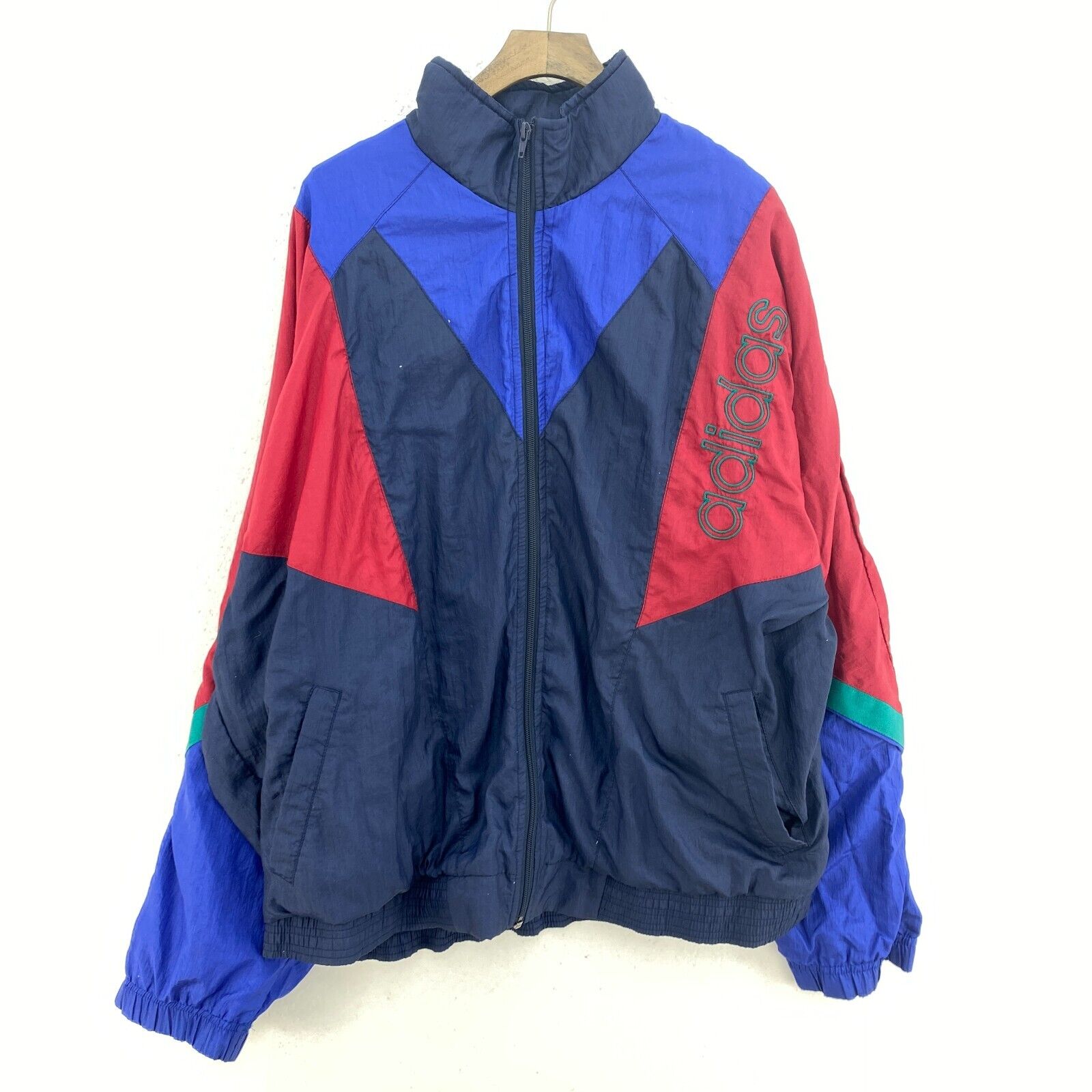 Vintage Adidas Full Zip Navy Blue Track Jacket Size L