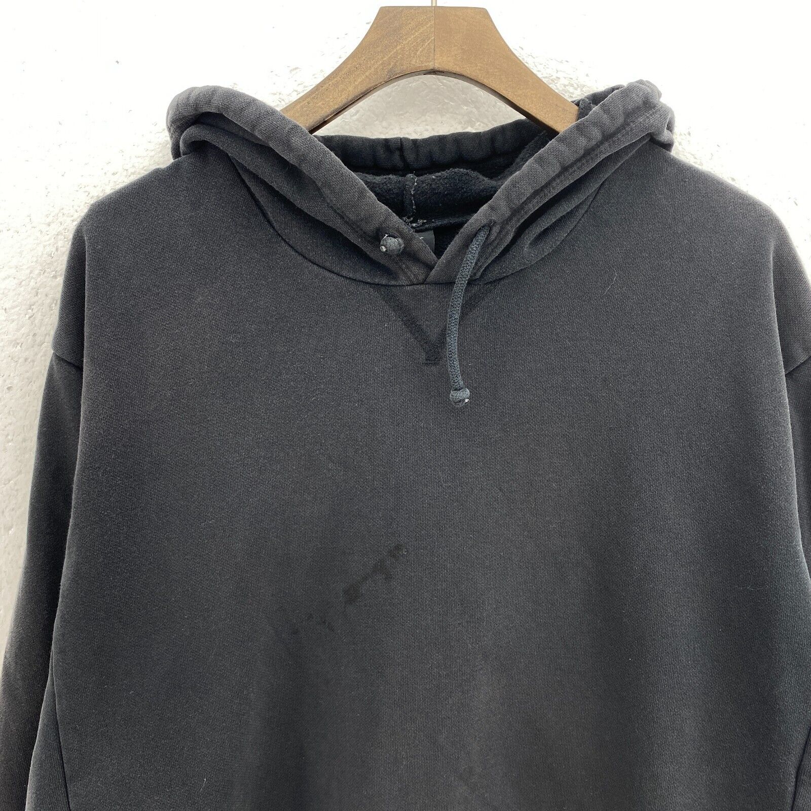 Nike Small Check Logo Black Hoodie Size M