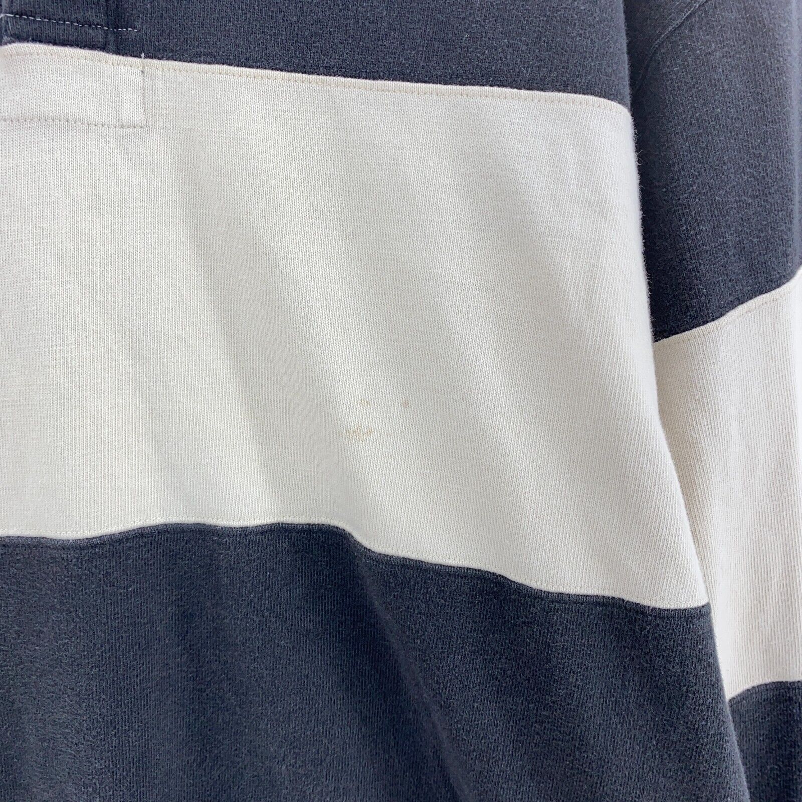 Polo By Ralph Lauren Collared Rugby Black And White Striped Polo T-shirt Size L