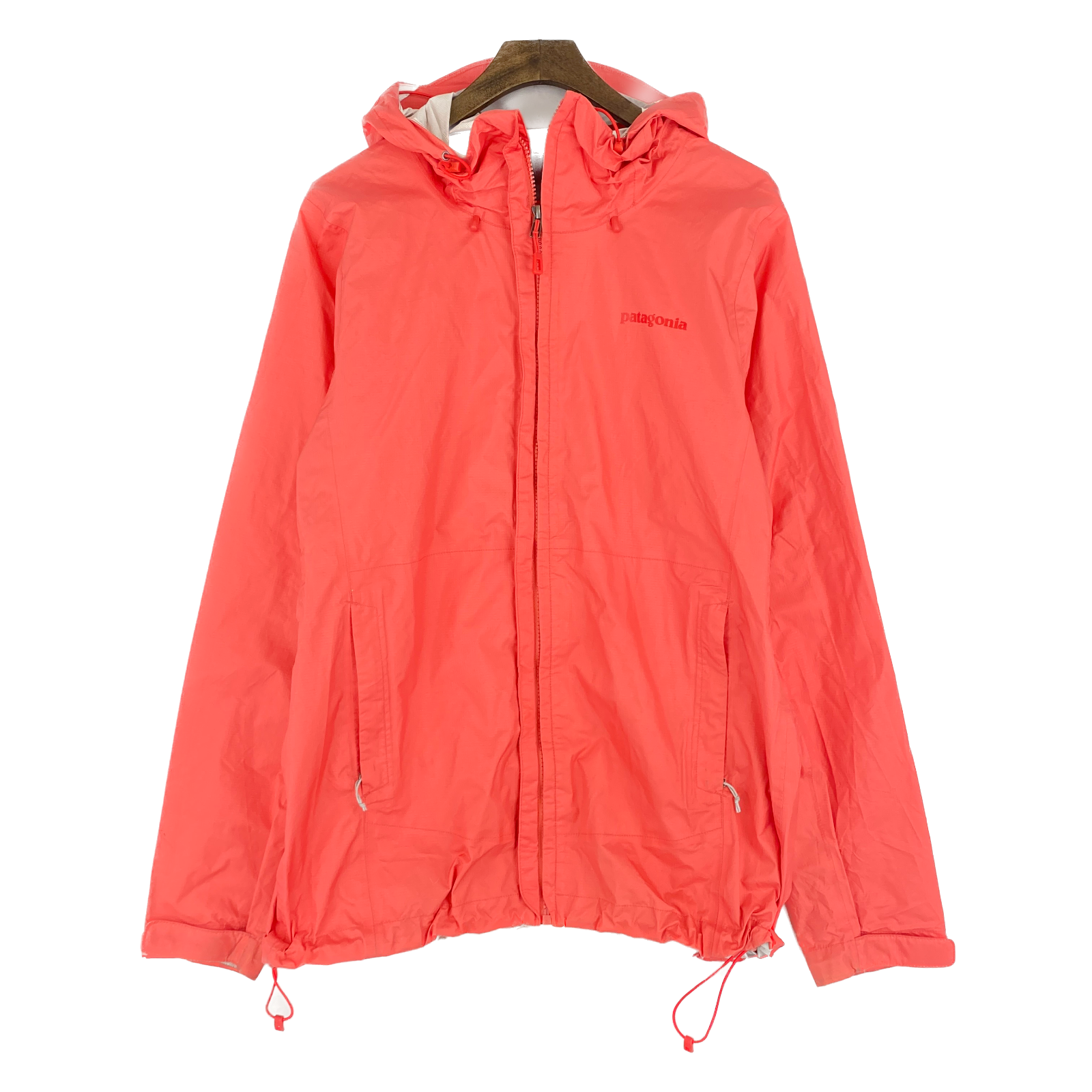 Vintage Patagonia Full Zip Pink Hooded Light Jacket Windbreaker Size L Women's