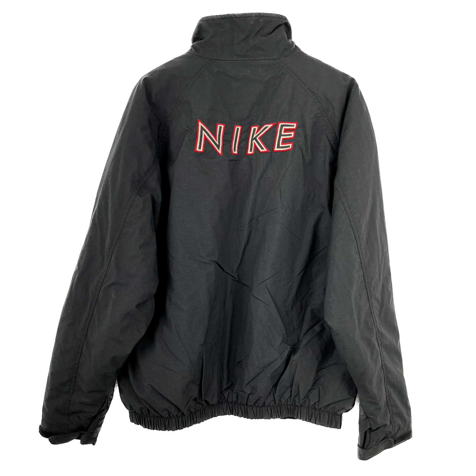 Vintage Nike Swoosh Logo Full Zip Black Insulated Jacket Size M