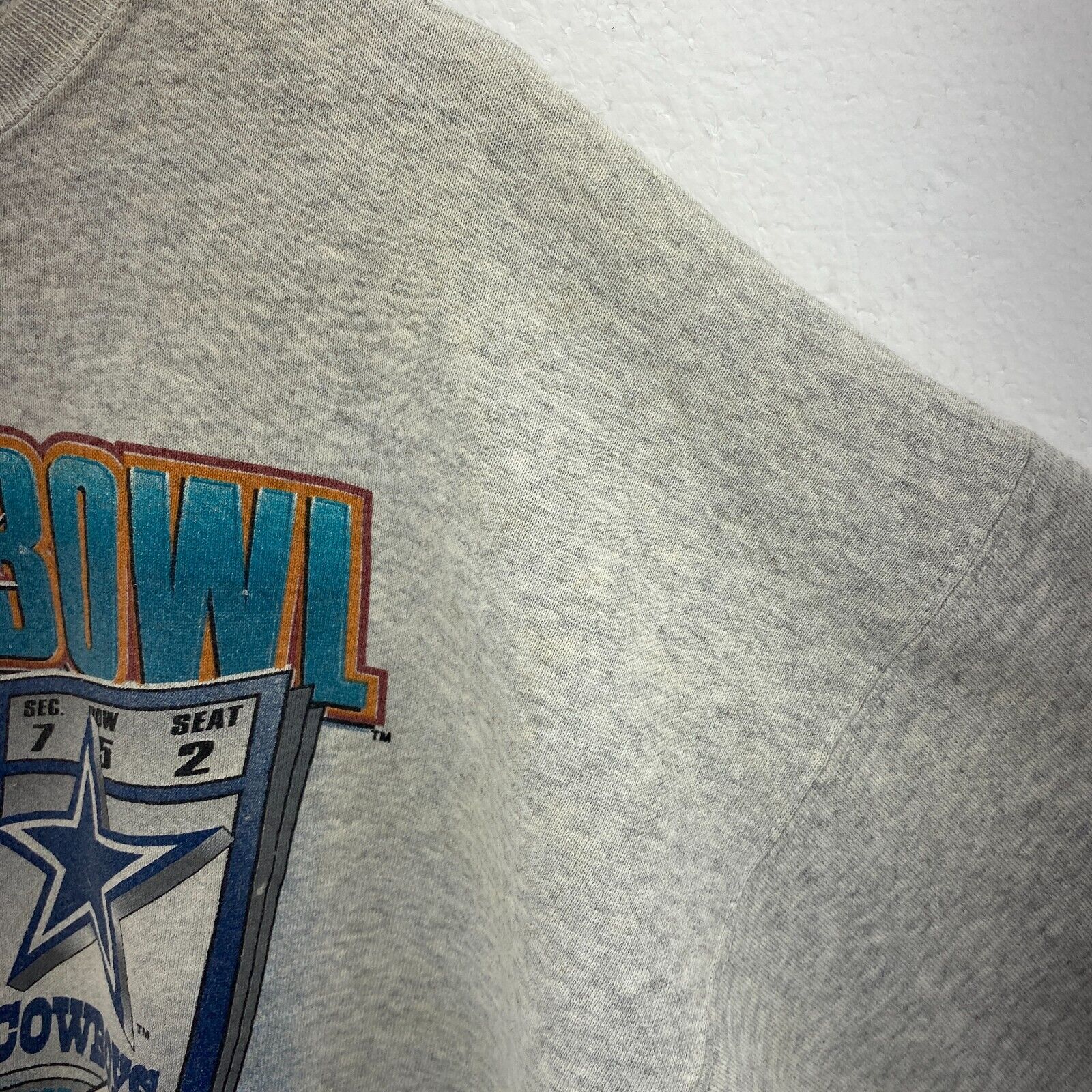 Super Bowl 1995 Pittsburg Steelers Dallas Cowboys NFL Gray Sweatshirt Size XL