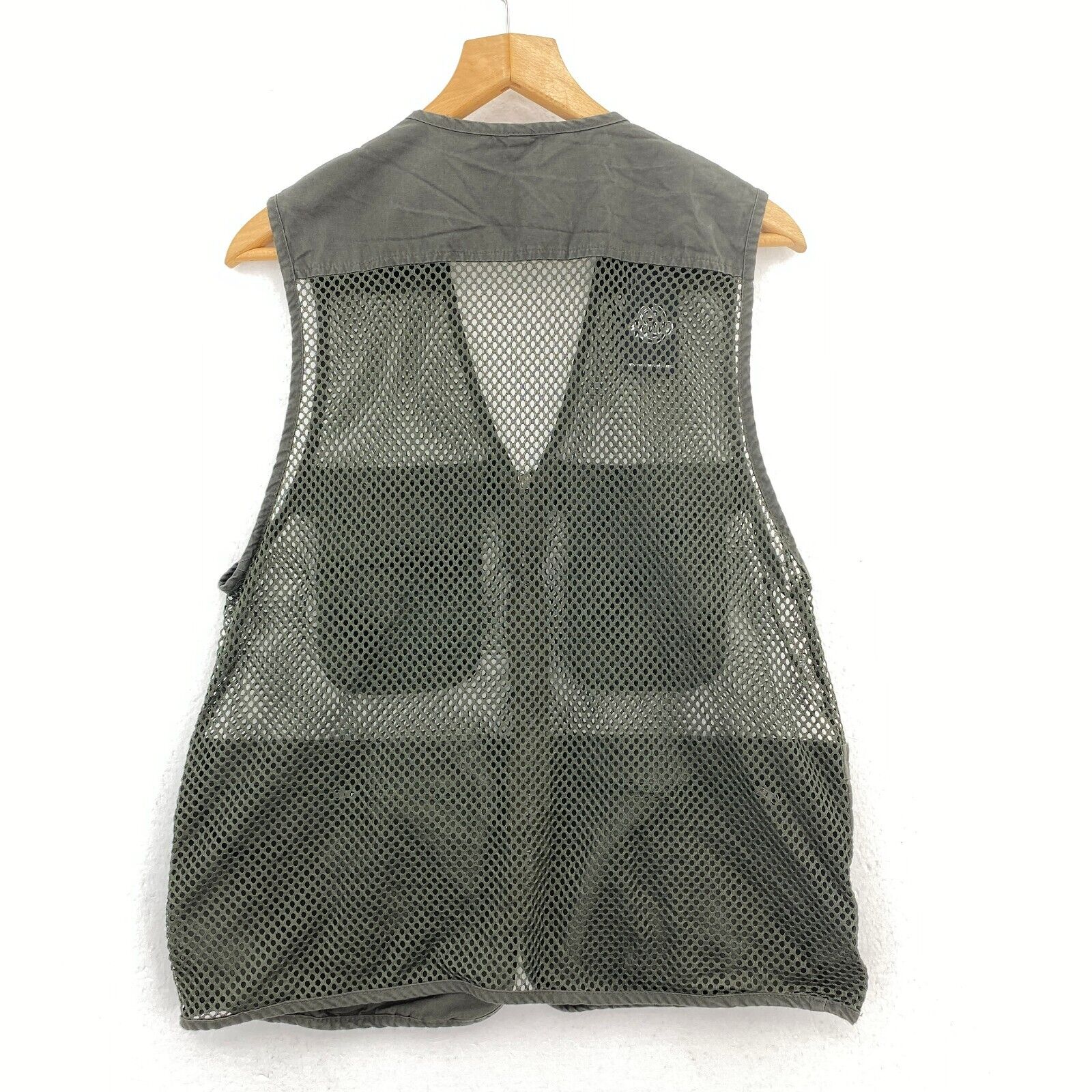 Men Green Fishing Vest Mesh Jacket Size XL