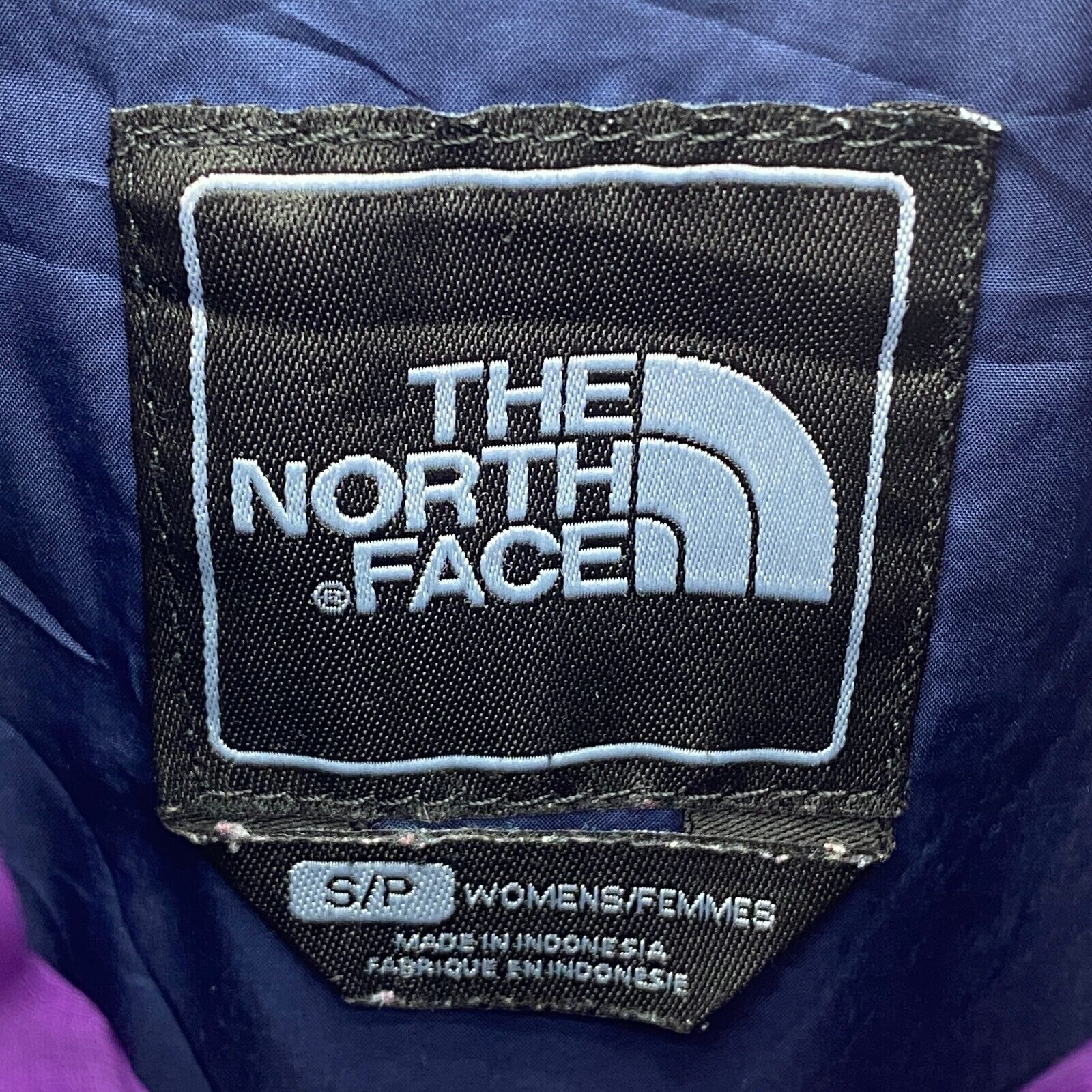 The North Face Logo Full Zip Purple Down Filled Jacket Size S Women's