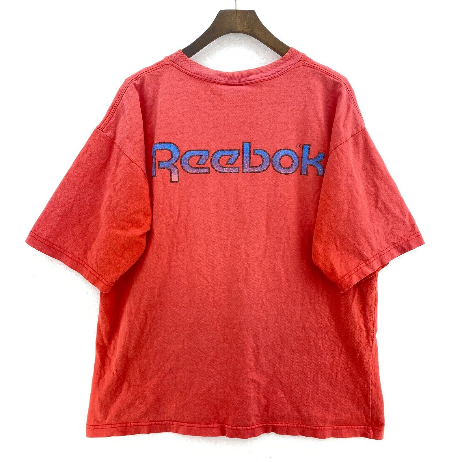 Vintage Reebok Flag Logo Red T-shirt Size M