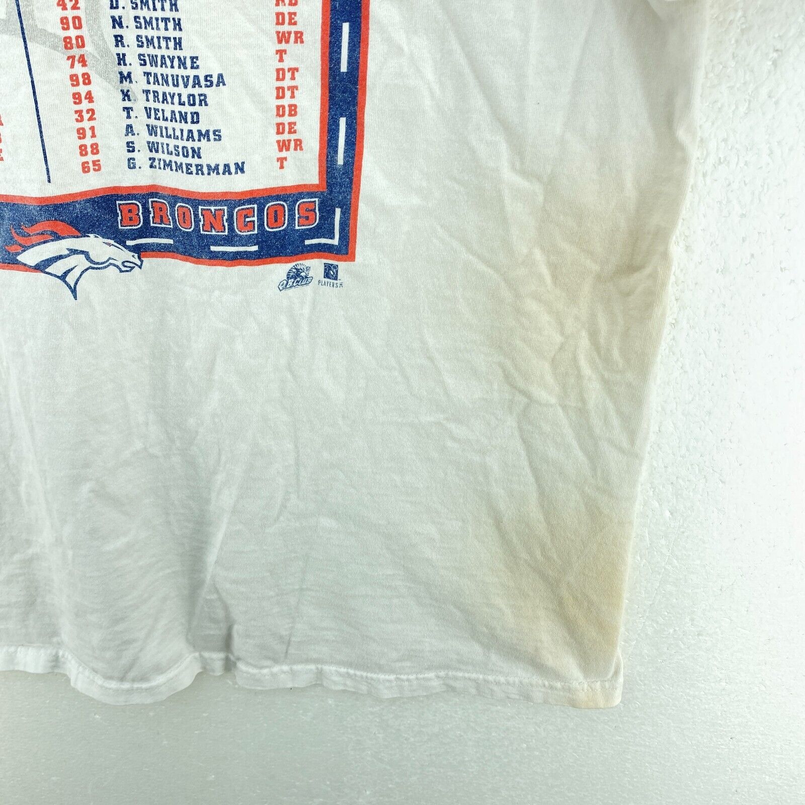 Pro Player Vintage Super Bowl Denver Broncos NFL White T-shirt Size 2XL