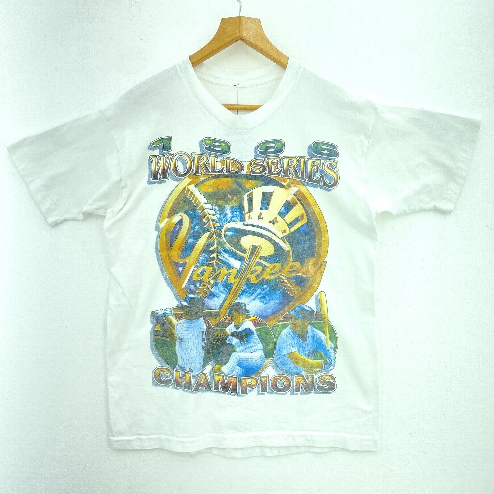 1996 World Series New York Yankees White T-Shirt Size XL MLB Champions Baseball