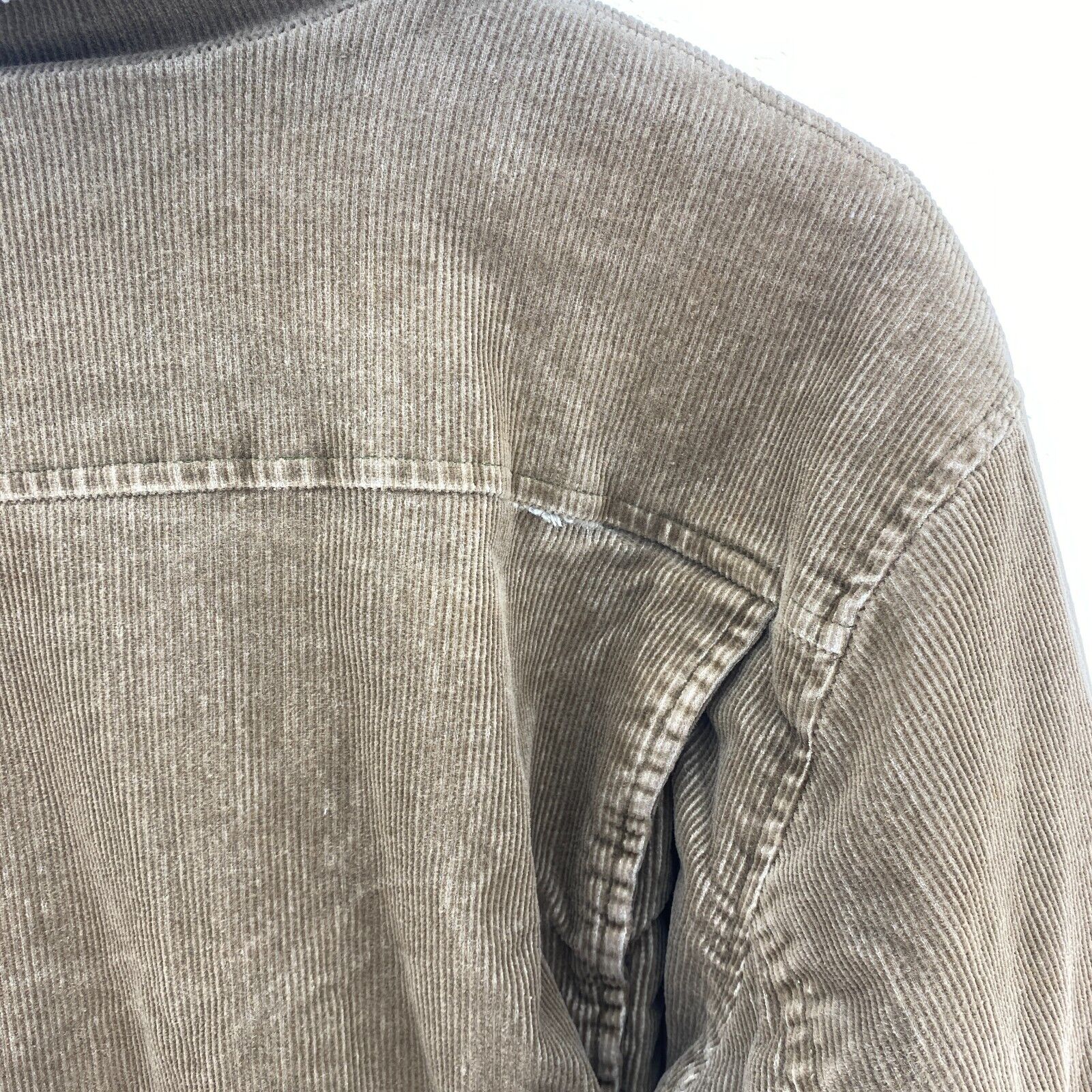 Harley Davidson Shear Lined Full Zip Corduroy Jacket Size M Brown