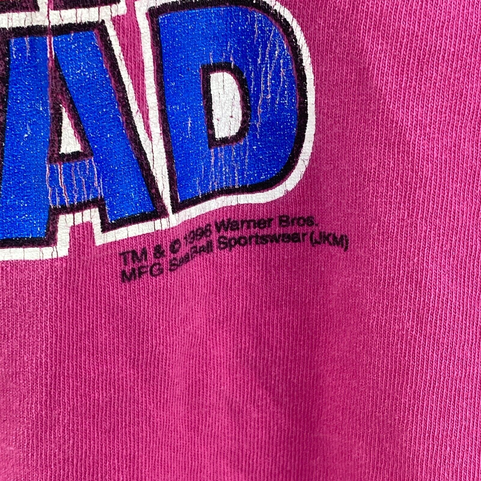 Vintage Warner Bros Tweety Bird Slyvester 1996 Graphic Print Pink T-shirt Size M