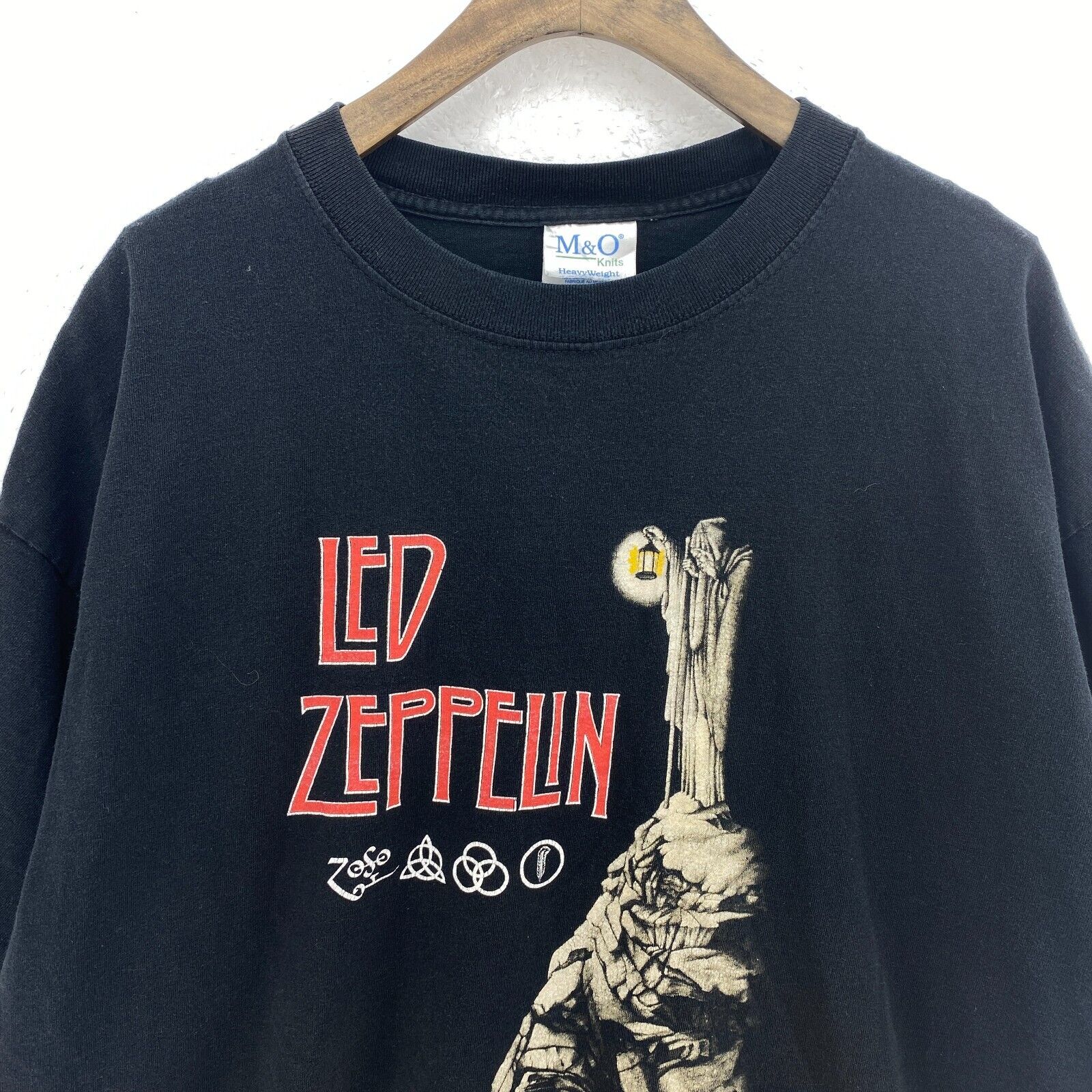 Led Zeppelin Rock Band Black T-shirt Size XL Crew Neck