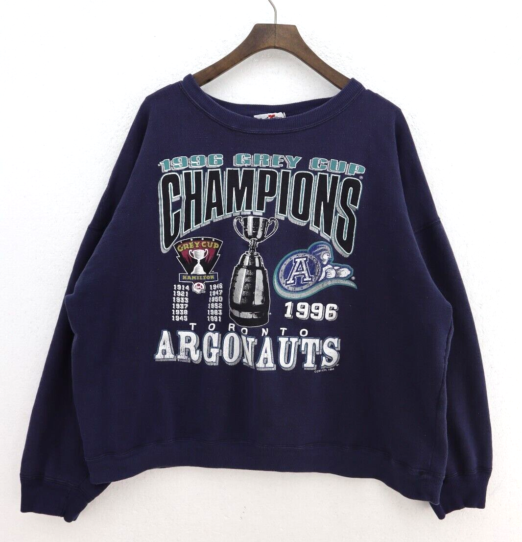 1996 Grey Cup Champions Toronto Argonauts CFL 1996 Navy Blue Sweatshirt Size XL