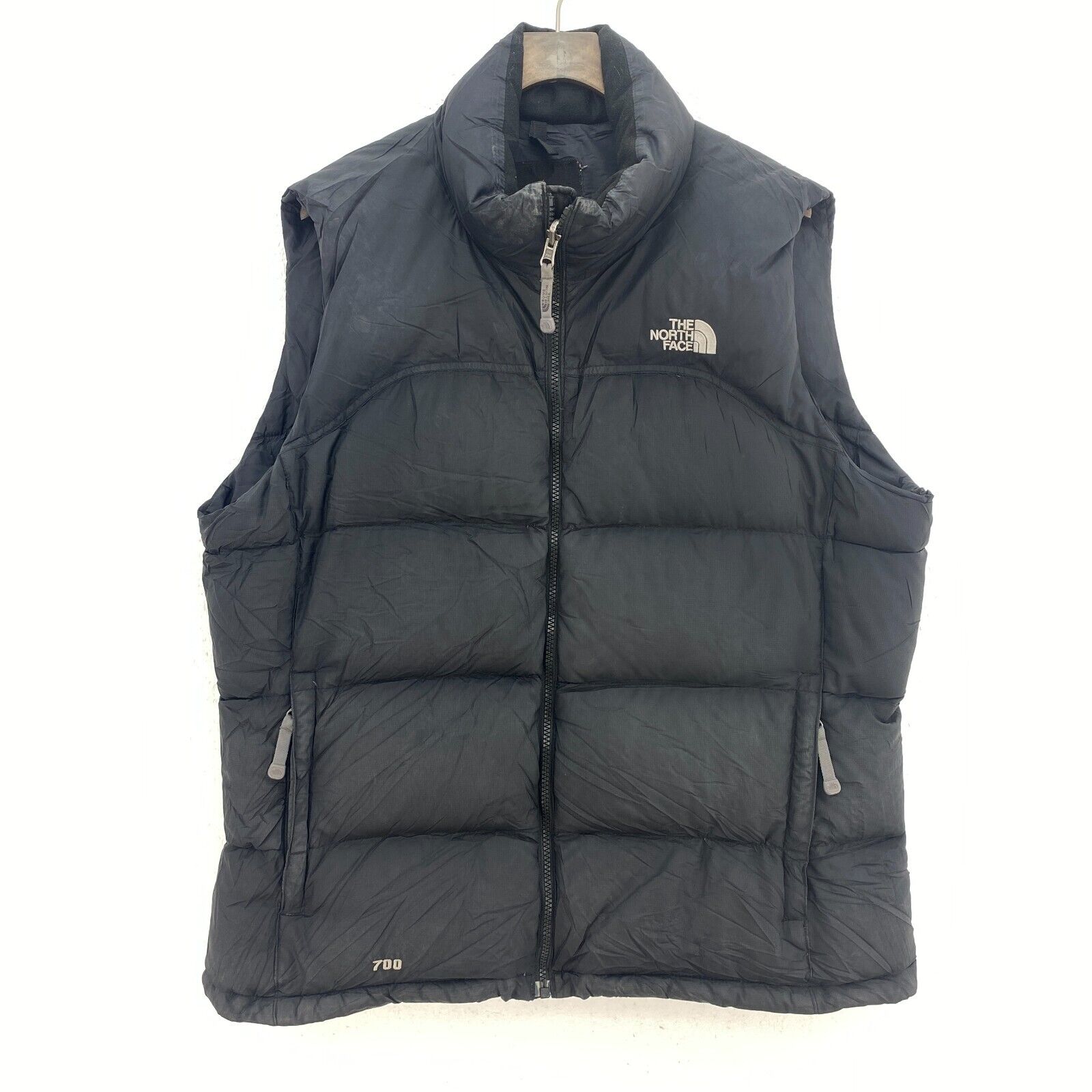 The North Face 700 Logo Black Full Zip Vest Jacket Size XL Women's