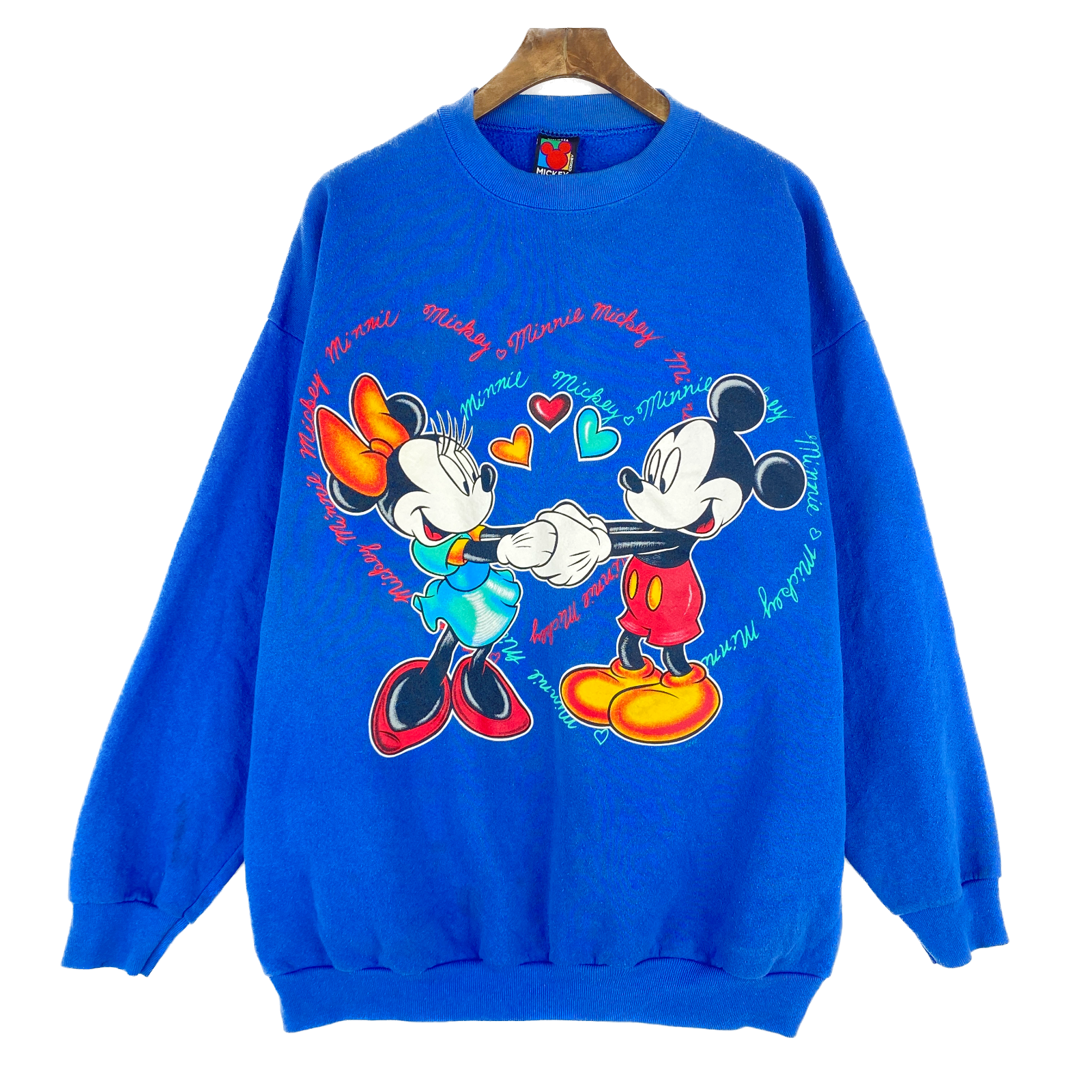 Vintage Disney Mickey Mouse Minnie Mouse Blue Sweatshirt Size XL