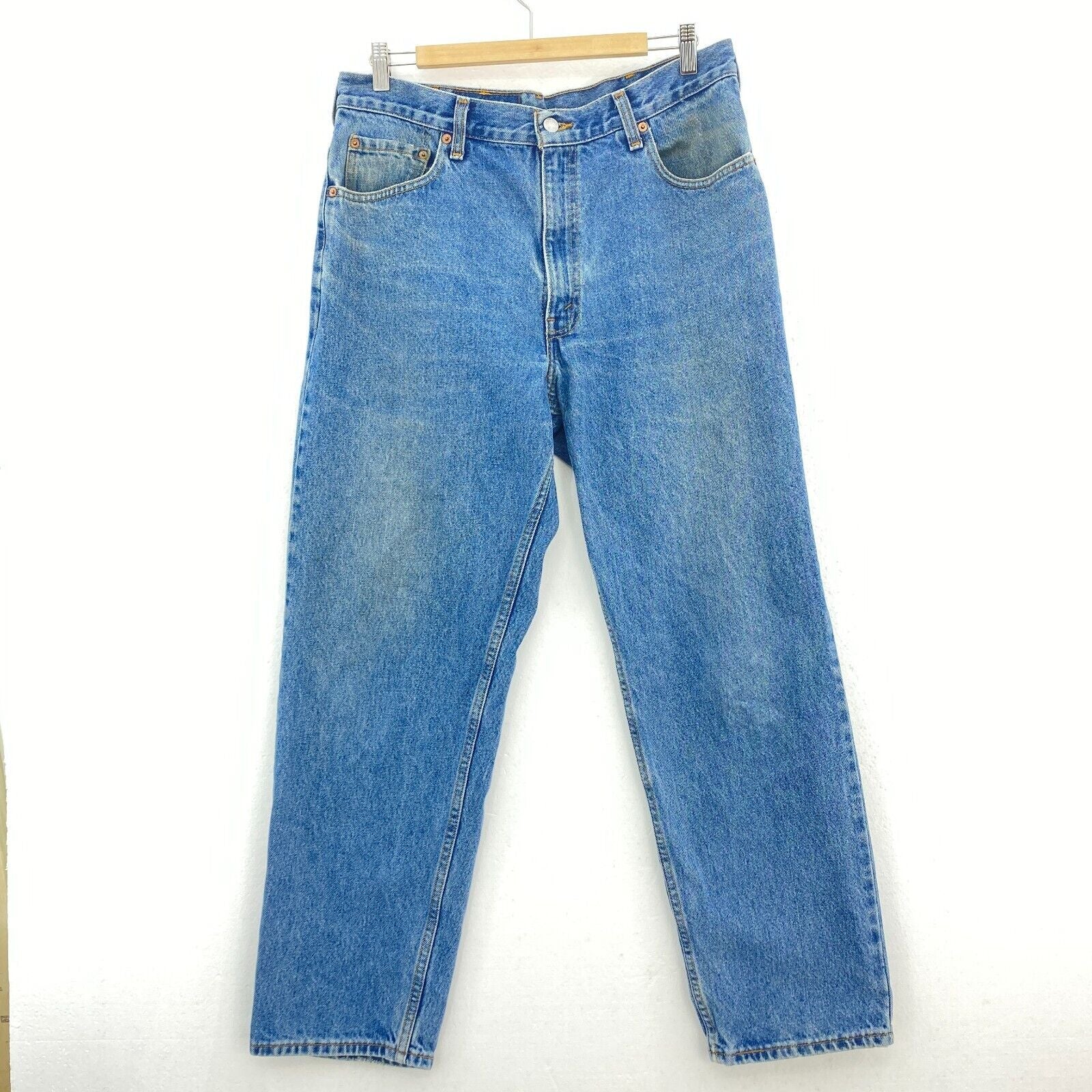 Levi's 550 Relax Fit Straight Jeans Medium Wash Blue Size 34