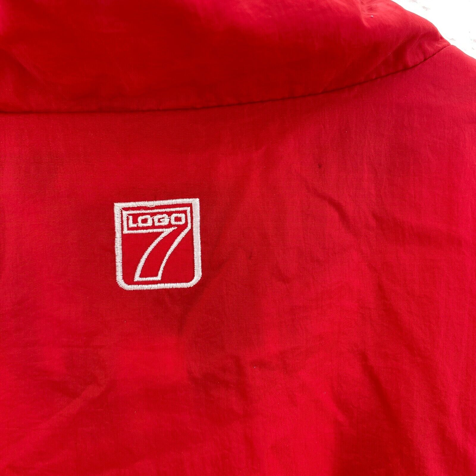 Vintage Logo 7 Kansas City Full Zip NFL Bomber Red Jacket Size L