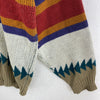 Vintage Aztec Print Crewneck Beige Knit Sweater Size M
