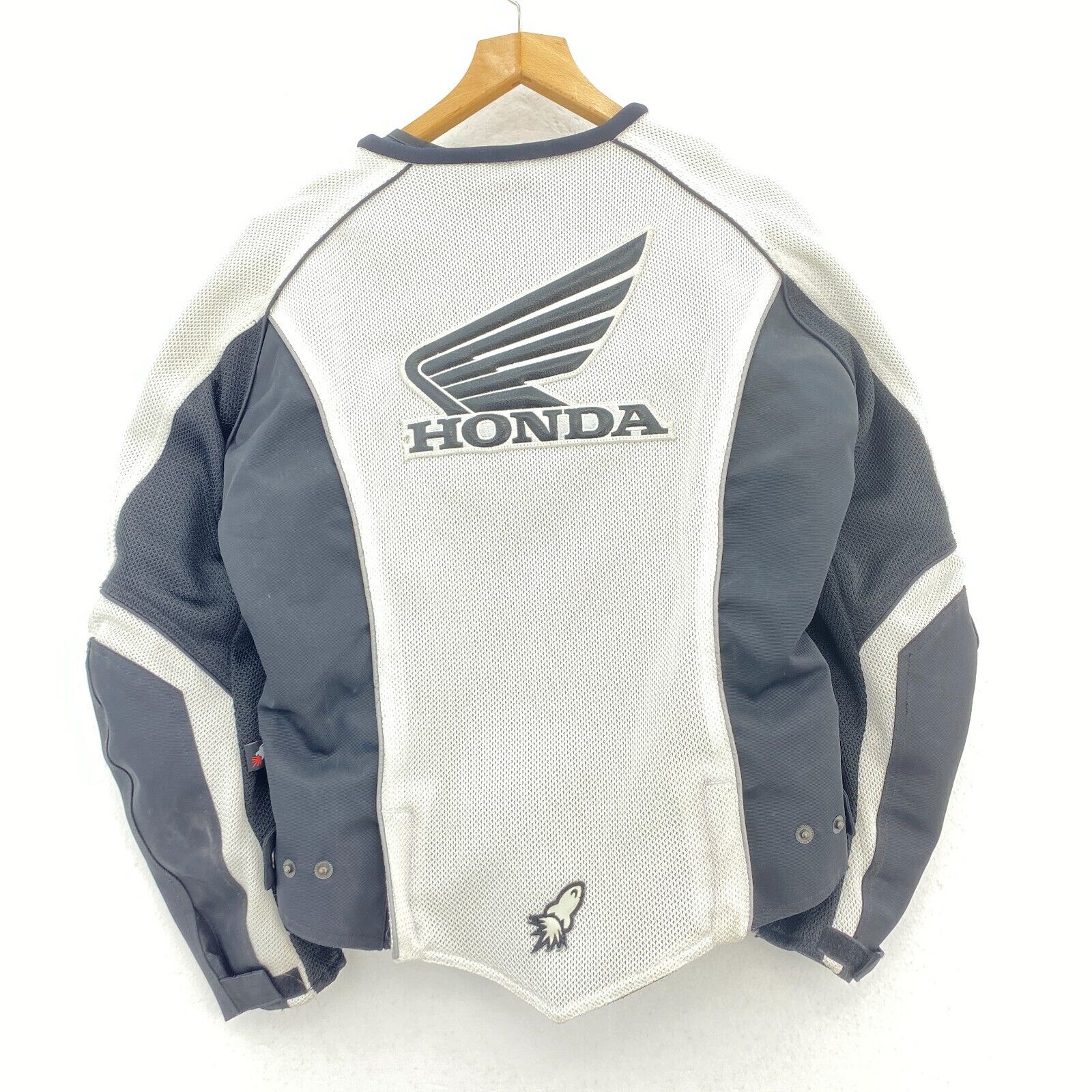 Honda Joe Rocket White Motorcycle Jacket Size M Missing Armour With Liner