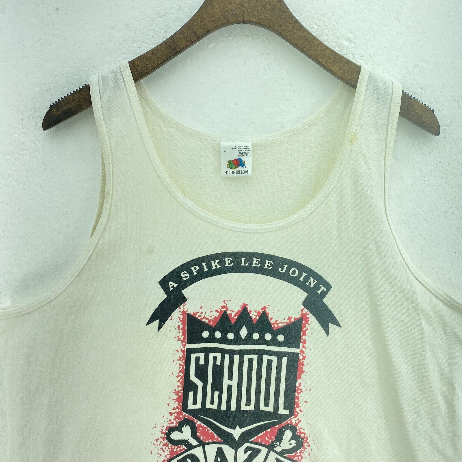 A Spike Lee Joint School Daze Tank Top White Sleeveless T-shirt Size L
