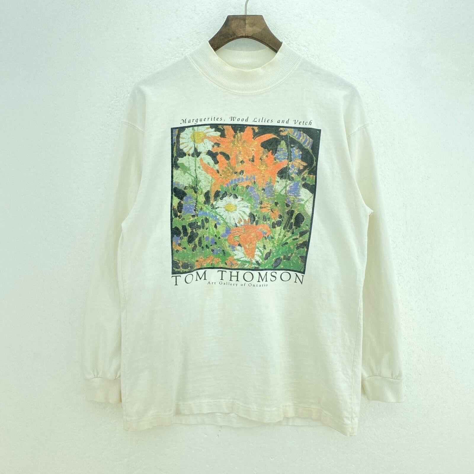 Thom Thomson Ontario Art Gallery Wood Lilies White Long Sleeve T-shirt Size S