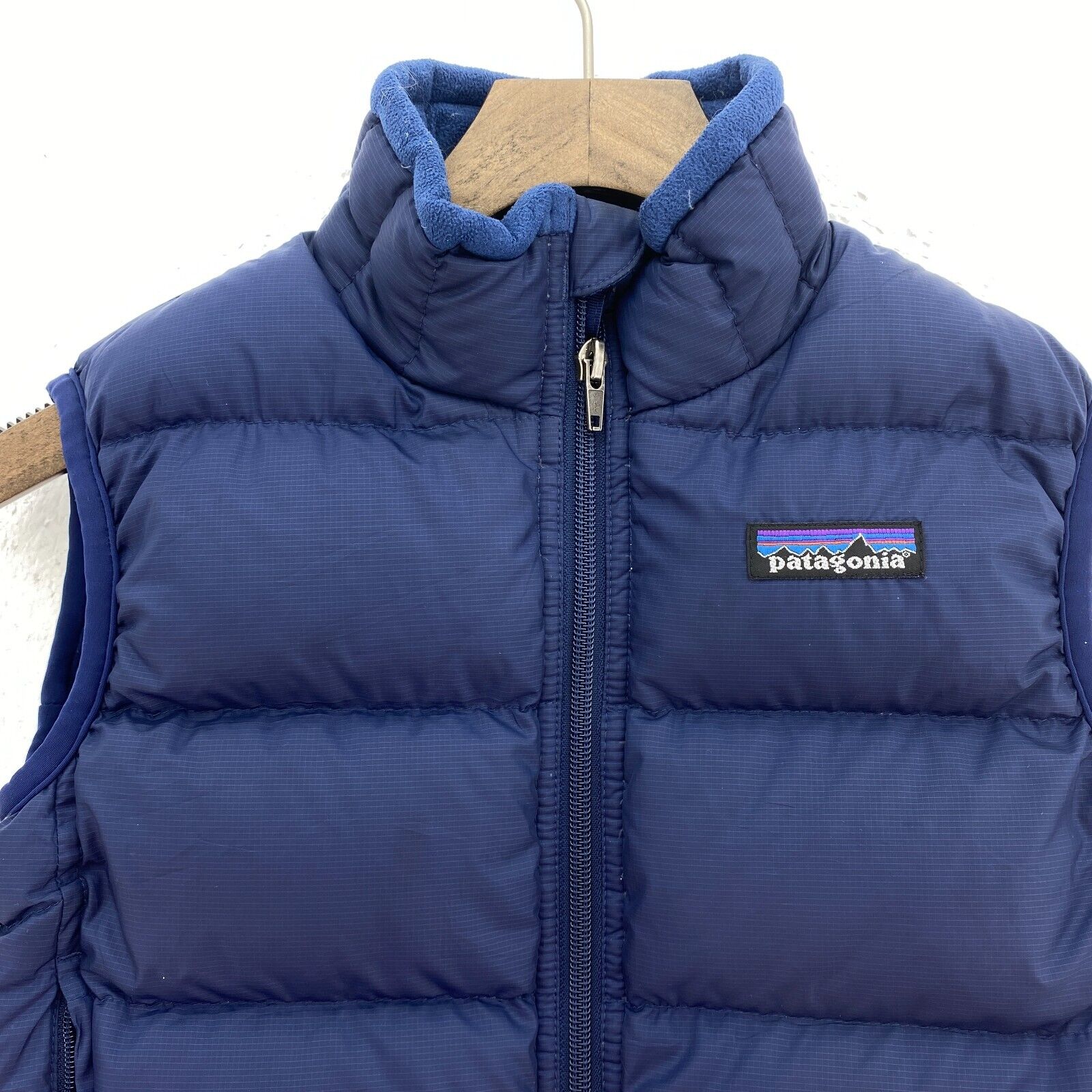 Vintage Patagonia Full Zip Navy Blue Puffer Vest Jacket Size 2XS Kids