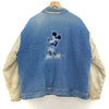 Walt Disney Mickey Mouse Medium Wash Insulated Denim Varsity Jacket Size L Blue