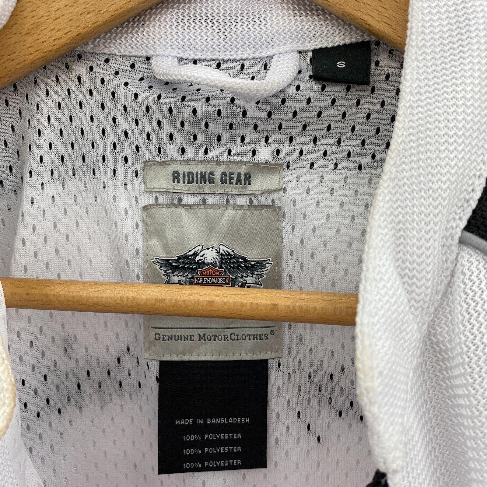 Harley Davidson Motorcycles Women Biker Jacket White Black Size S Air Knit