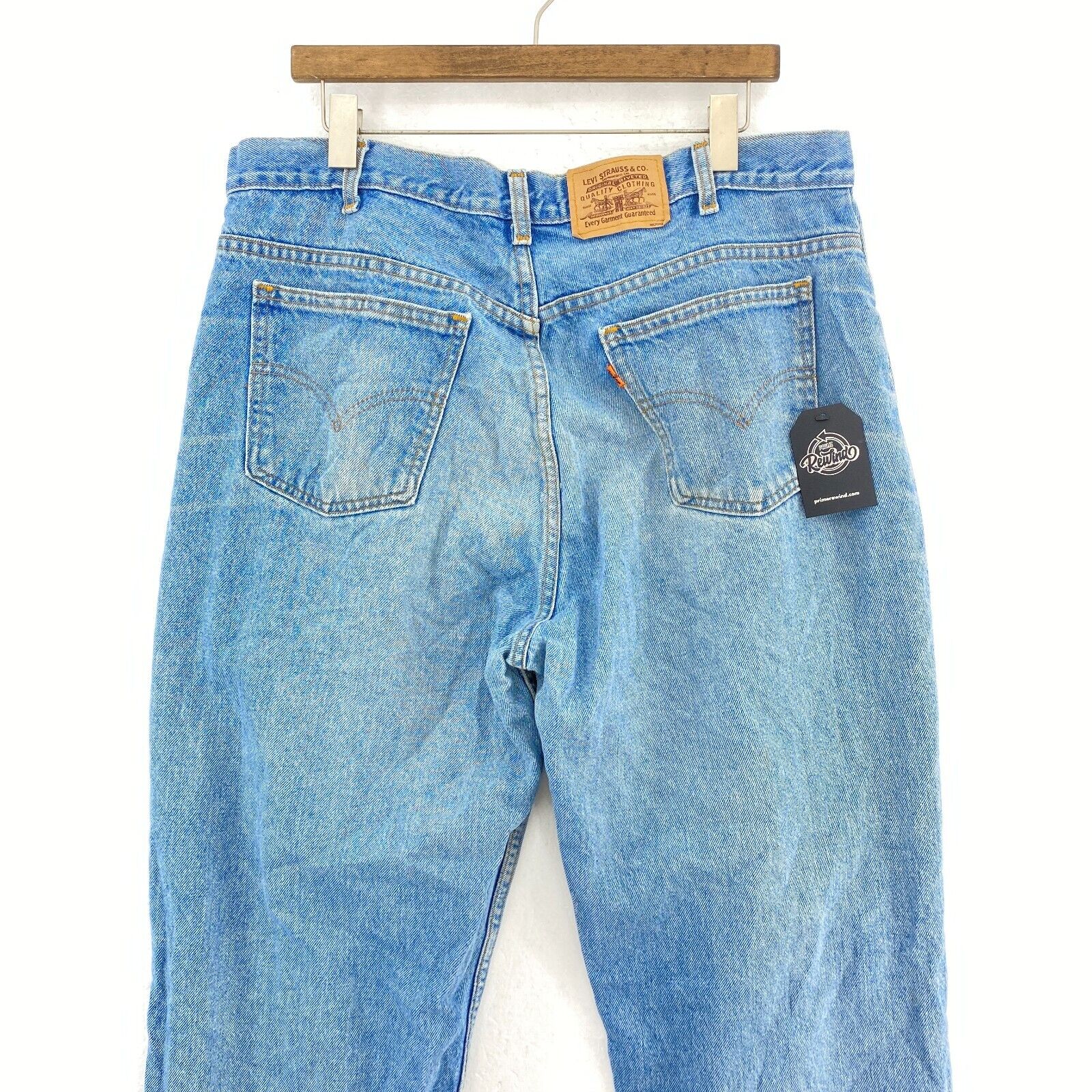 Levi's Orange Tab Light Wash Blue Denim Straight Jeans Size 38