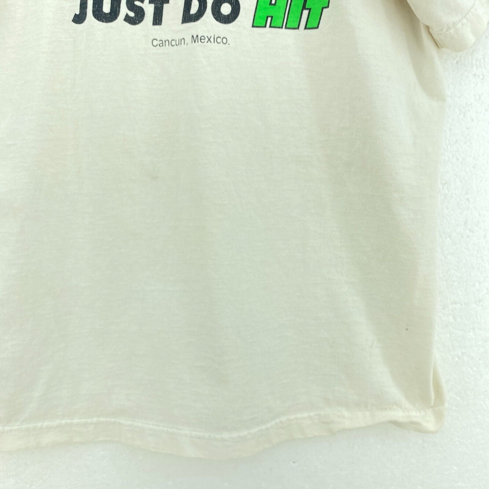 Just Do Hit Cancun Mexico Nike Logo Ivory T-shirt Size S