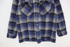 Vintage Pendleton Blue Checked Double Pocket Wool Button Up Shirt Size M