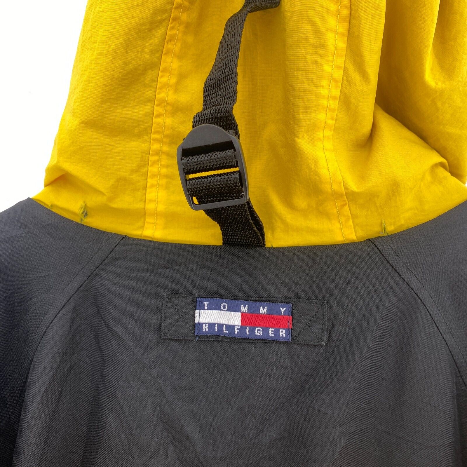 Tommy Hilfiger Full Zip Insulated Vintage Yellow Insulated Jacket Size L Hooded