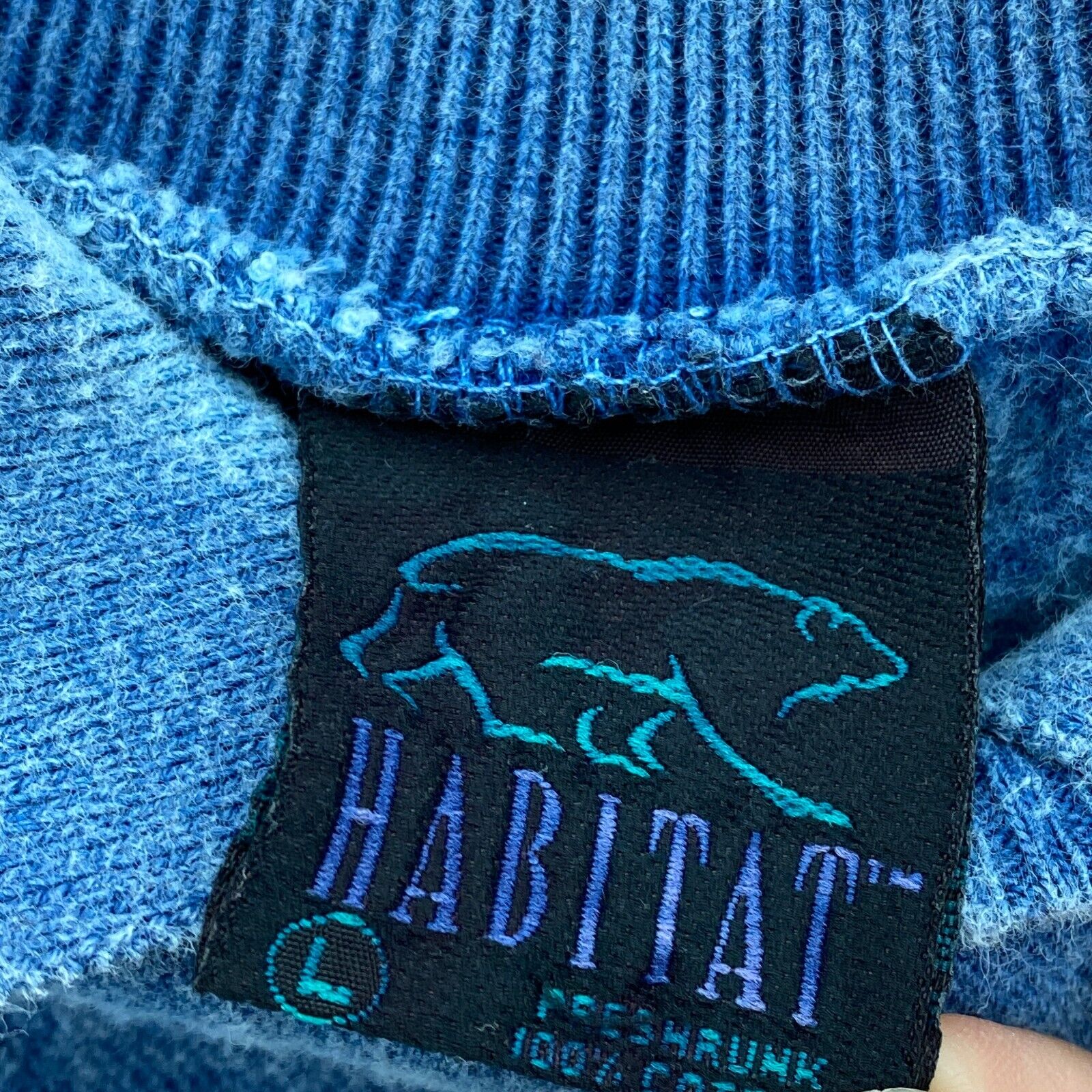 Wake Up To The Rainforest Wild Life Print Blue Pullover Denim Jacket Size L