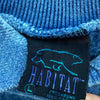 Wake Up To The Rainforest Wild Life Print Blue Pullover Denim Jacket Size L