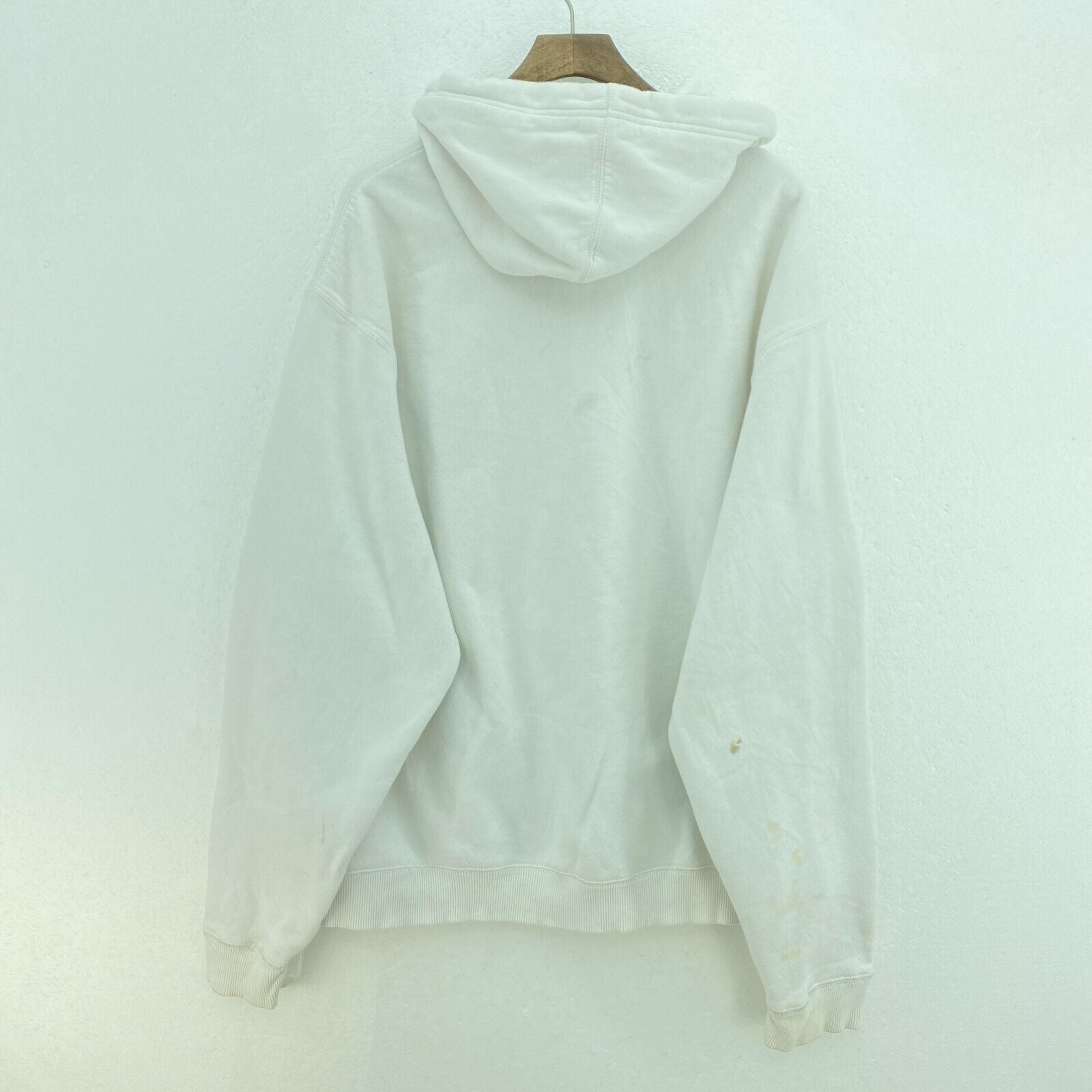 Nike Swoosh Check Embroidered White Hoodie Size L