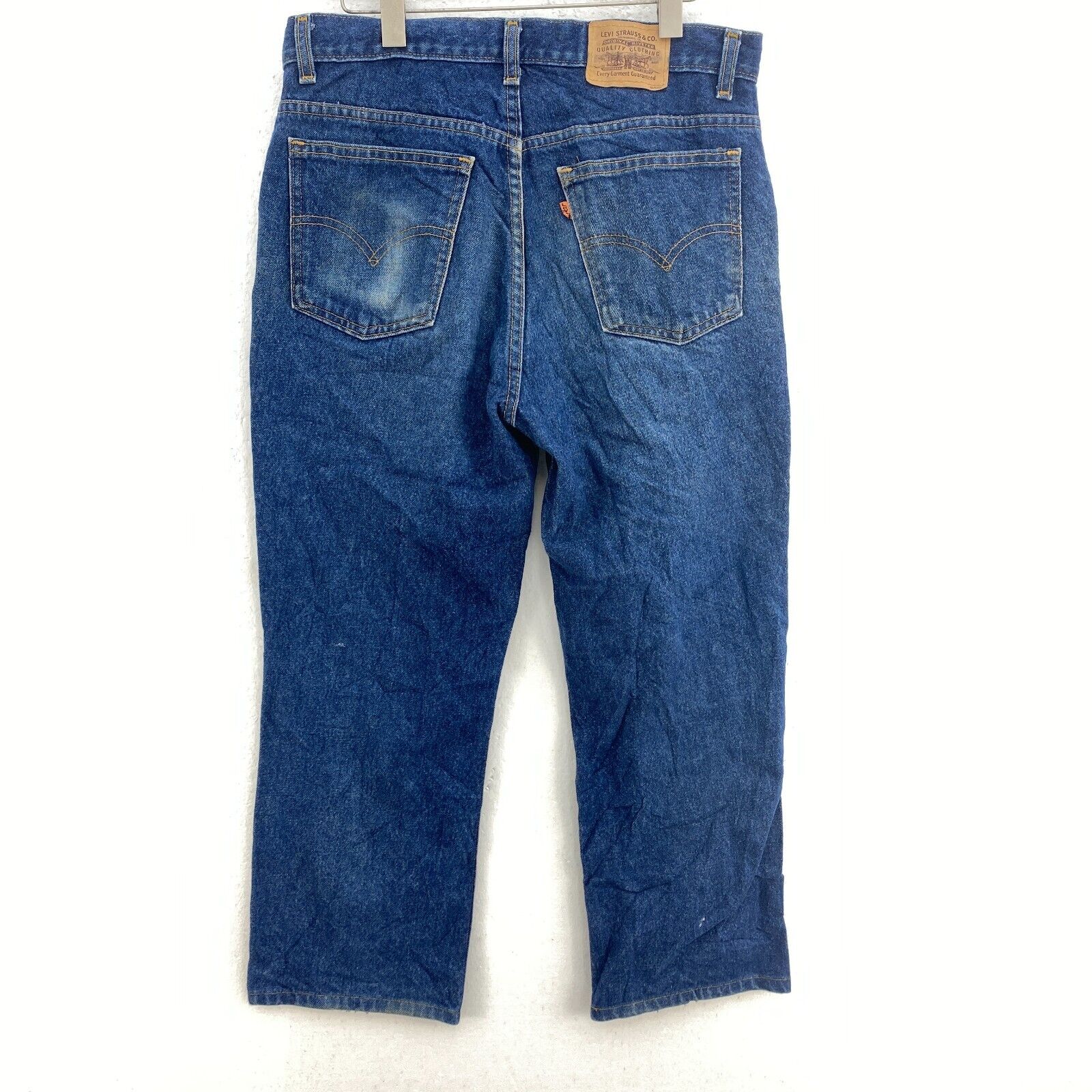 Levi Strauss Orange Tab Relaxed Fit Size 33 x 25 Dark Wash Blue Jeans