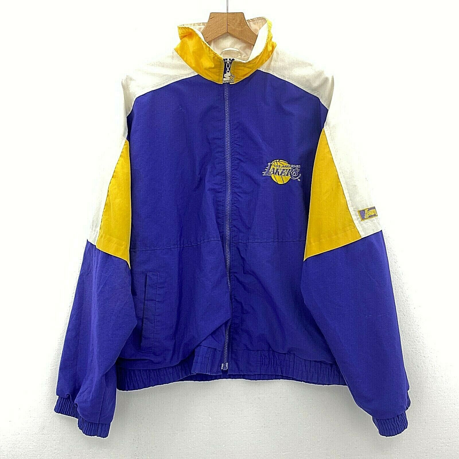 Los Angeles Lakers NBA Windbreaker Starter Jacket Purple Size L