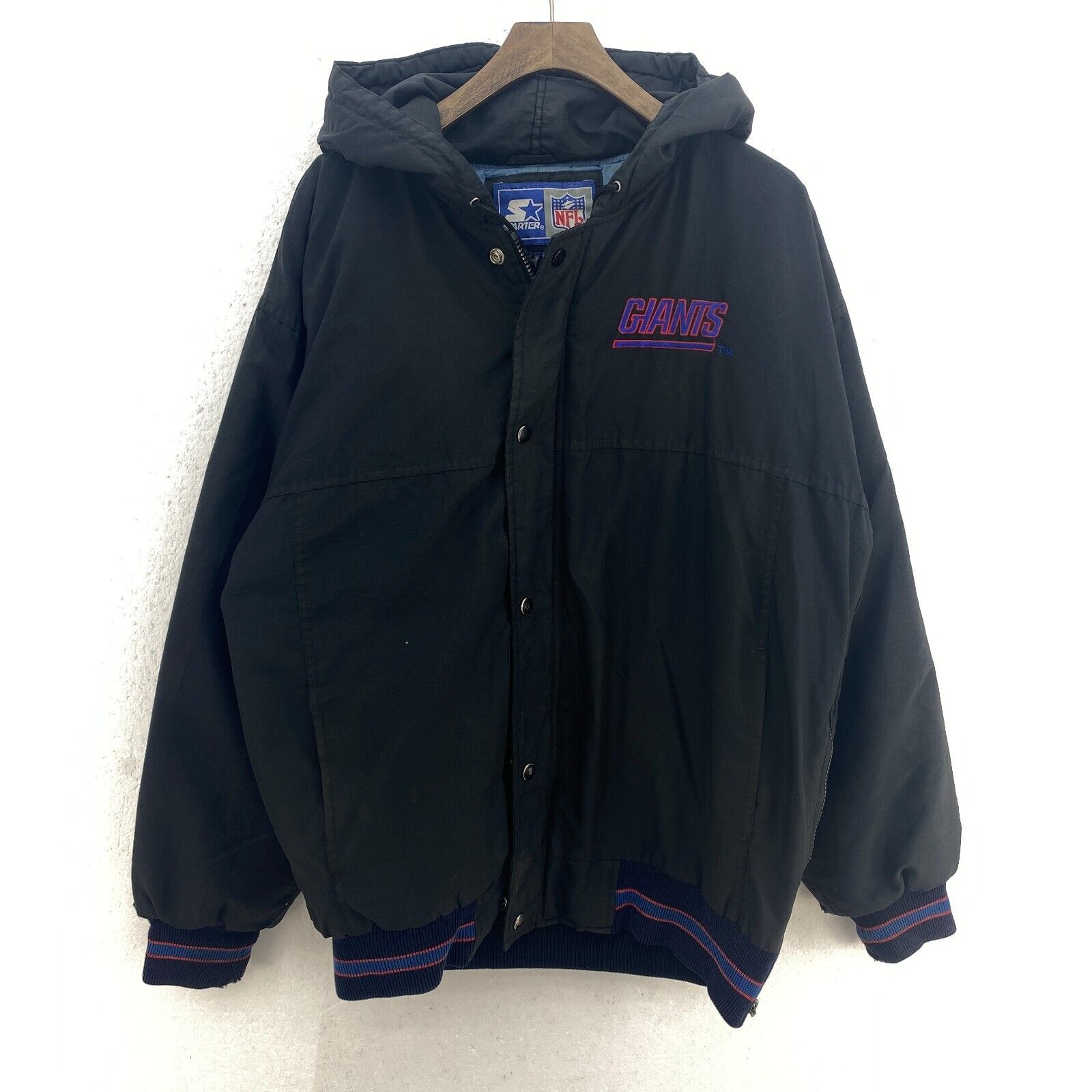 Starter New York Giants NFL Black Hooded Full Zip Jacket Size S