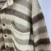Vintage Beige Striped Double Pocket Flannel Button Up Shirt Size M