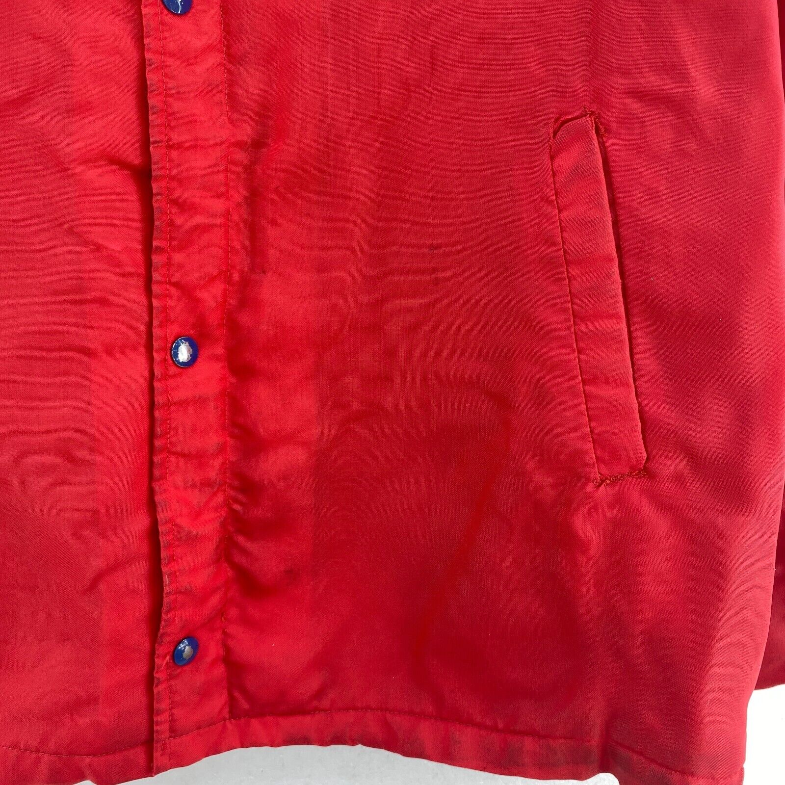Vintage Montreal Canadiens Fleece Lined Snapped Red Insulated Jacket Size M