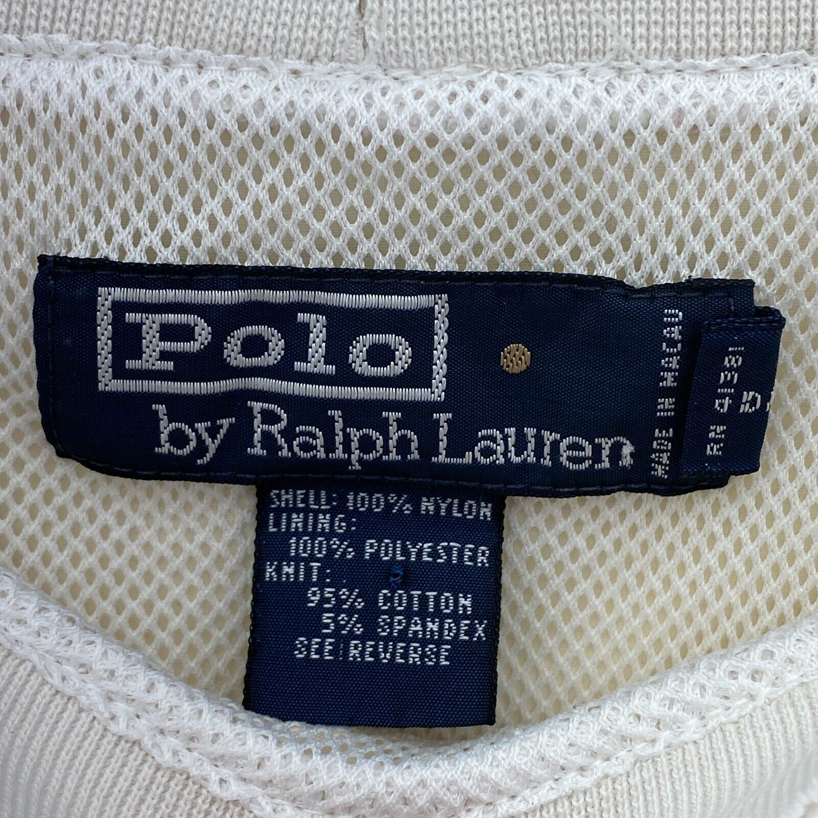 Polo By Ralph Lauren Logo Crew Neck Windbreaker White Jacket Size L