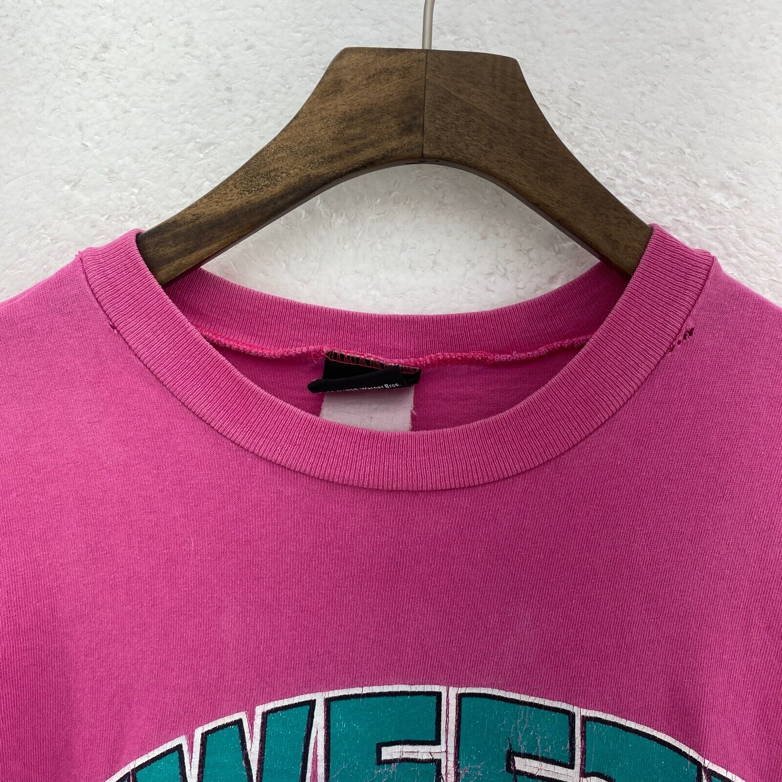 Vintage Warner Bros Tweety Bird Slyvester 1996 Graphic Print Pink T-shirt Size M