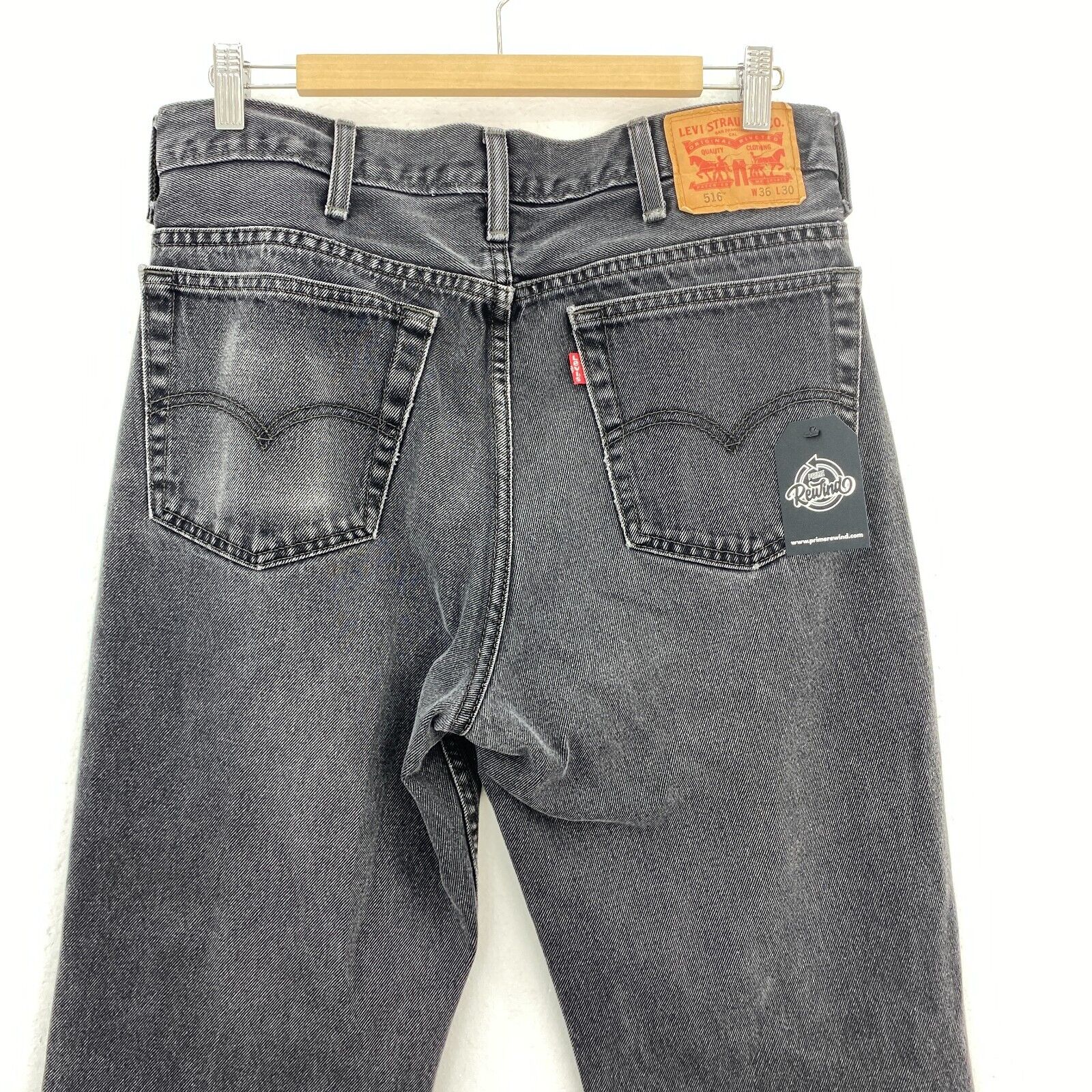 Levi's 516 Black Jeans Straight Leg Size 33