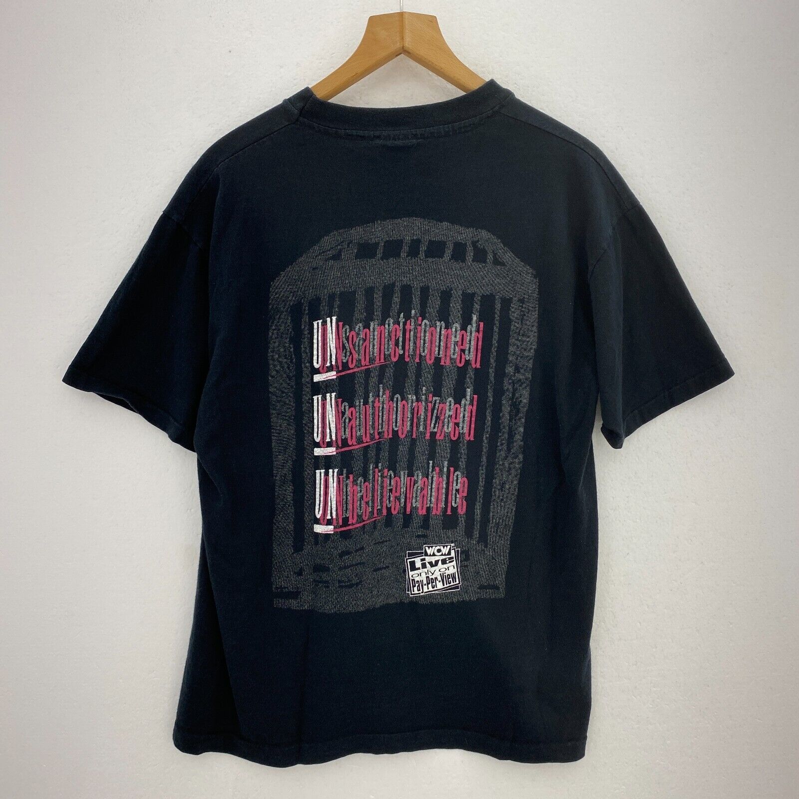 WCW World Champion Wrestling Tupelo Coliseum March 24 1996 Black T-shirt Size XL