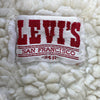 Levi Strauss Sherpa Lined Button Up Medium Wash Blue Denim Jacket Size 34