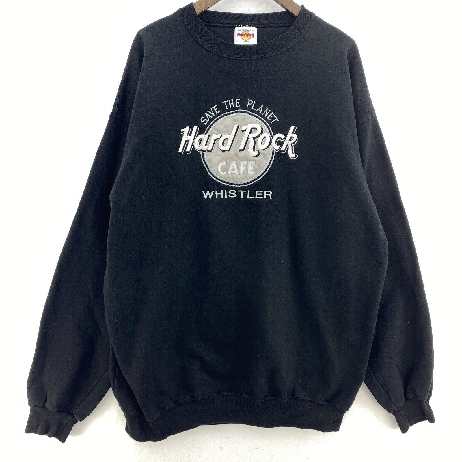 Hard Rock Cafe Whistler Save The Planet Black Sweatshirt Size XL Crewneck