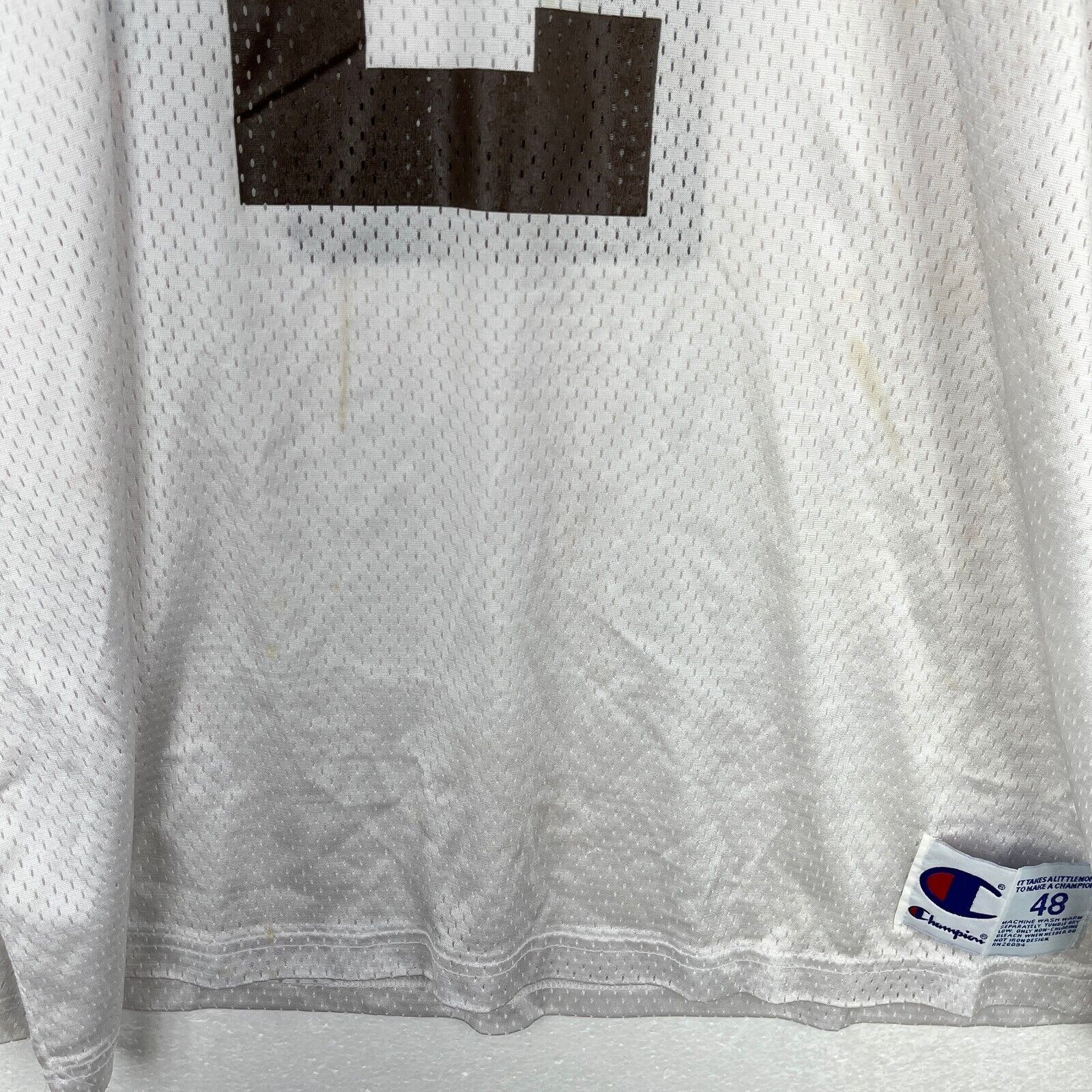 Vintage Champion White Mesh Jersey #2 Couch Size XL